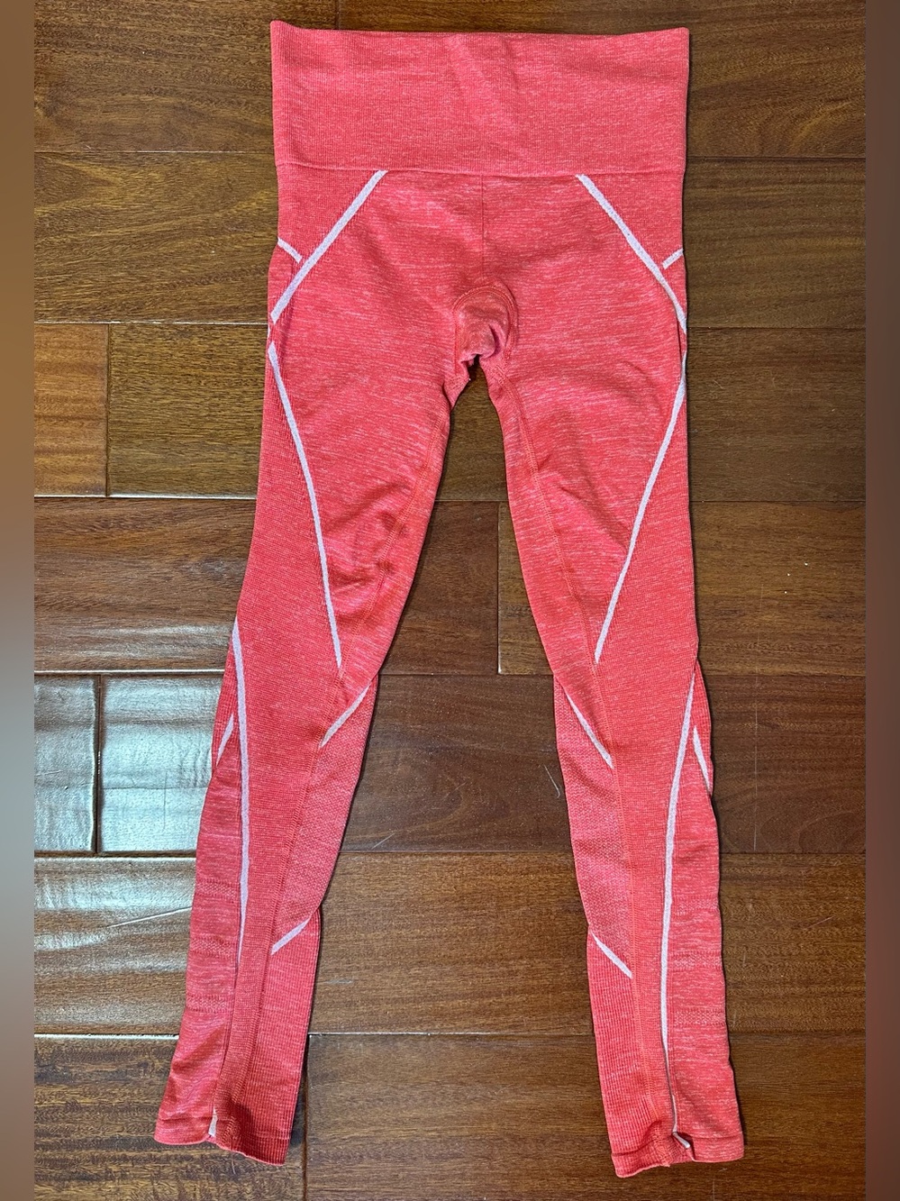 Athleta Thermal Long John Compression Leggings Orange Coral Warm Pants